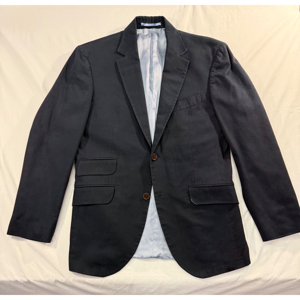 Hackett London Mens 38R Navy Blue Cotton Blazer Sport Coat HM440224R Duck Light